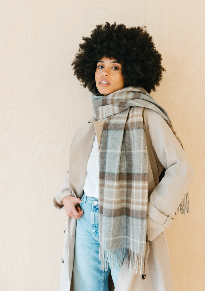 Cashmere Blanket Scarf in Mackellar Tartan - TBCo