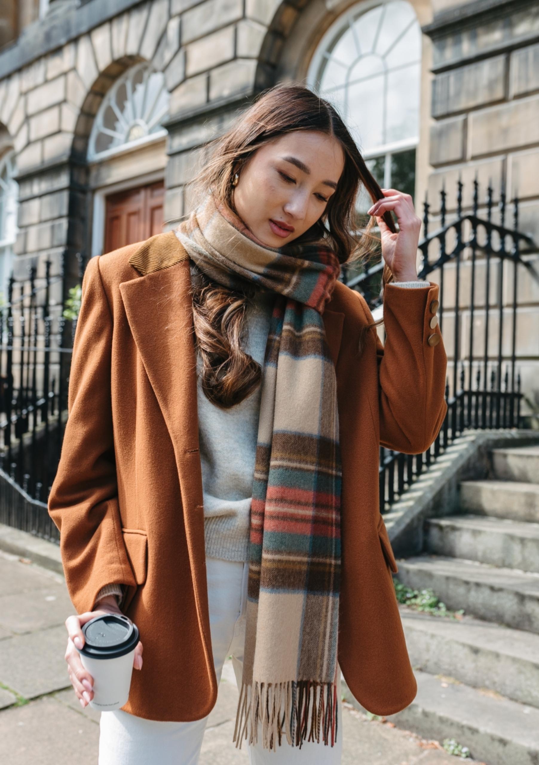 Lambswool Oversized Scarf in Stewart Dress Antique Tartan – TBCo
