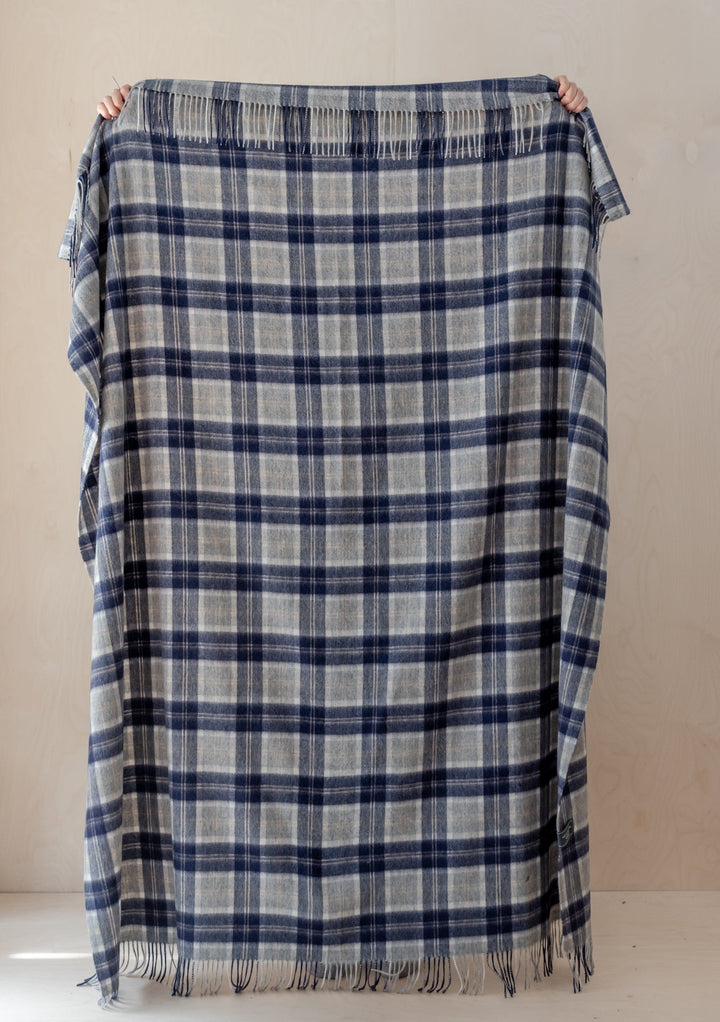 Lambswool Blanket in Bannockbane Silver Tartan - TBCo