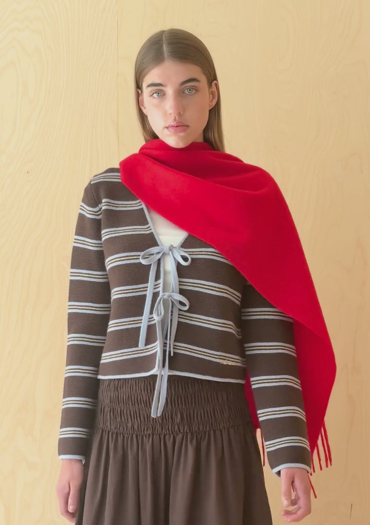 Lambswool Oversized Scarf in Red