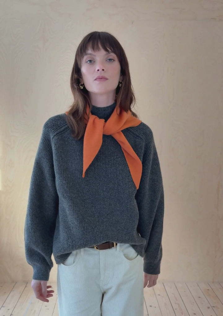 Merino Dreiecksschal in Apricot