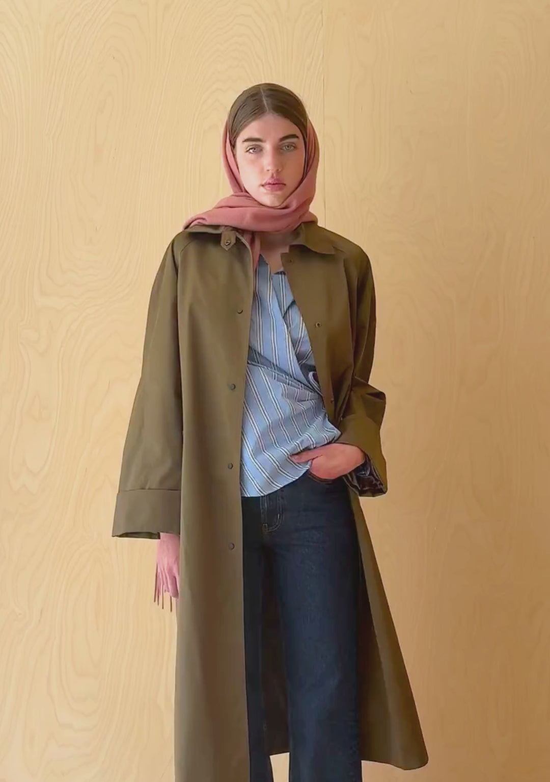 Écharpe surdimensionnée en laine d'agneau, Blush