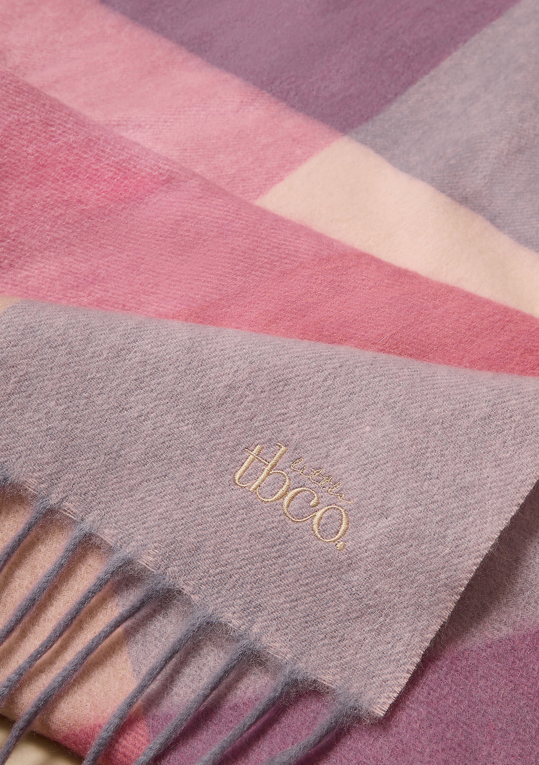 Lambswool Baby Blanket in Pink Block Check