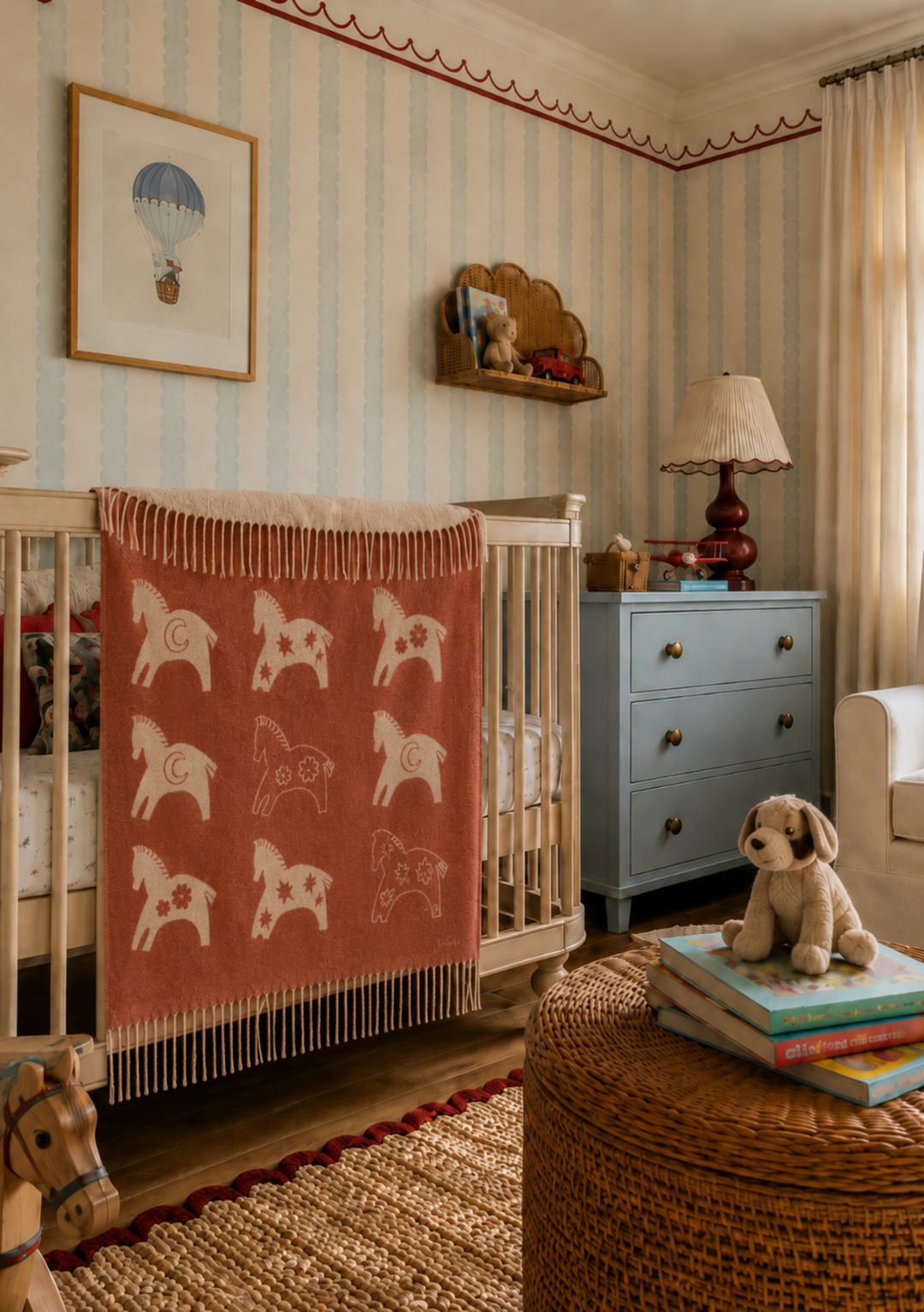 Lammwoll-Babydecke in Rostgalopp