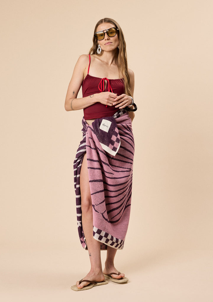 Cotton Beach Towel in Pink Shell