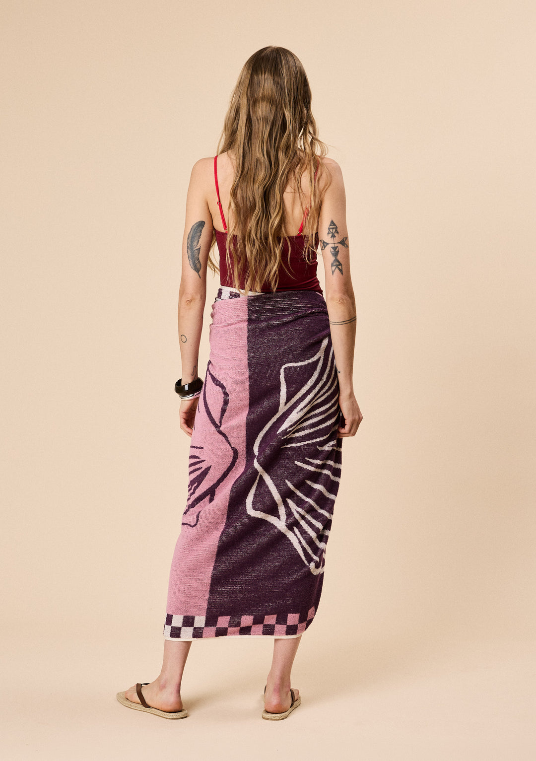 Cotton Beach Towel in Pink Shell