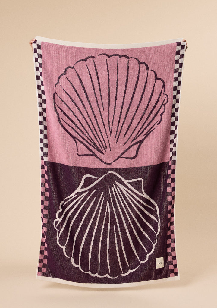 Cotton Beach Towel in Pink Shell