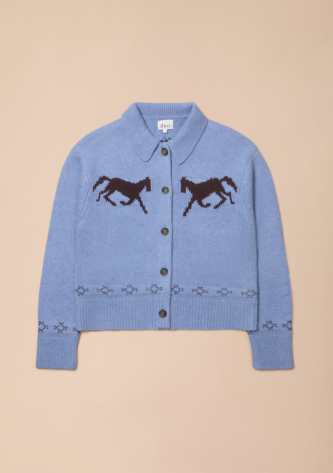 Merino Wool Chore Cardigan in Blue Gallop