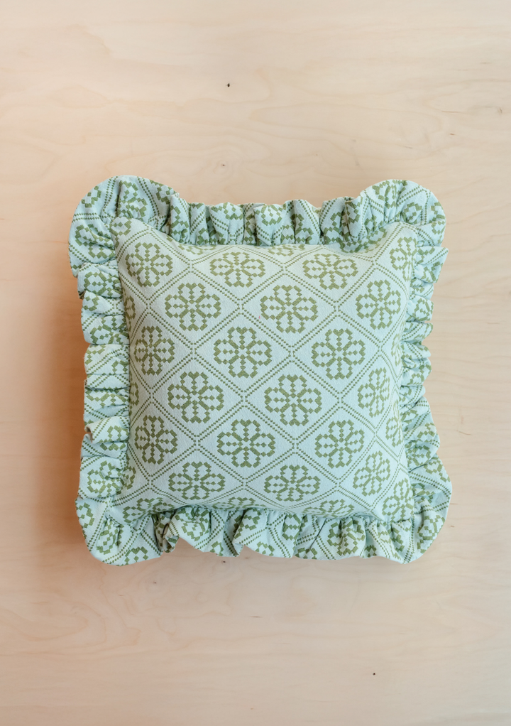 Cotton Cushion Cover in Blue Floral