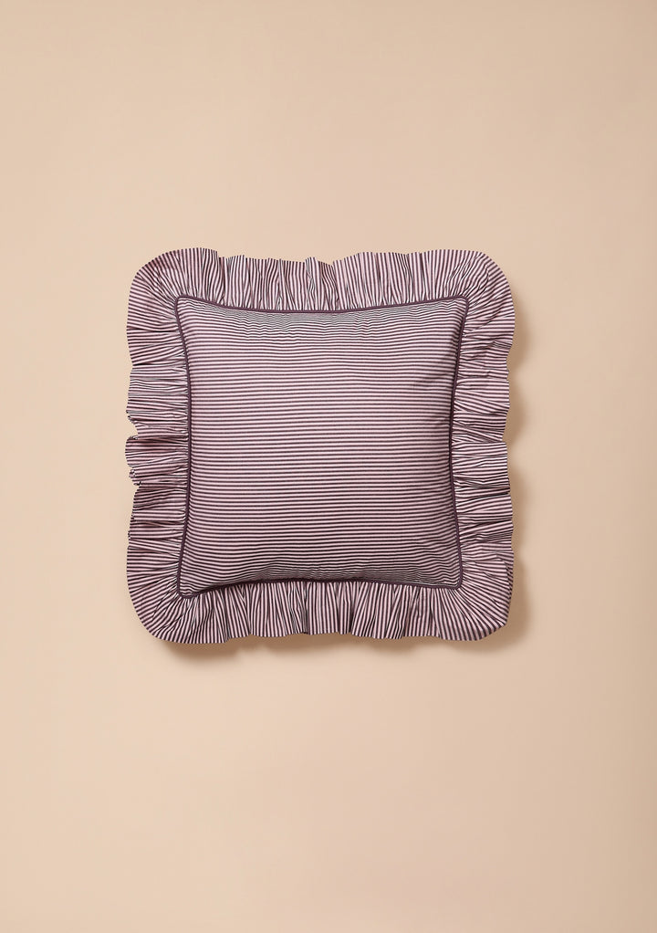 Cushion Cover in Fig Micro Stripe