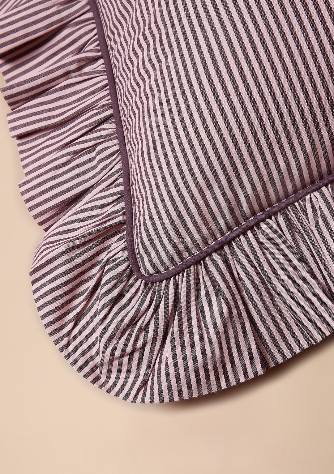 Cushion Cover in Fig Micro Stripe