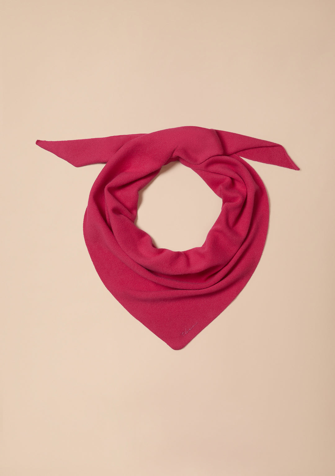 Großer Dreiecksschal aus Kaschmirwolle in Magenta