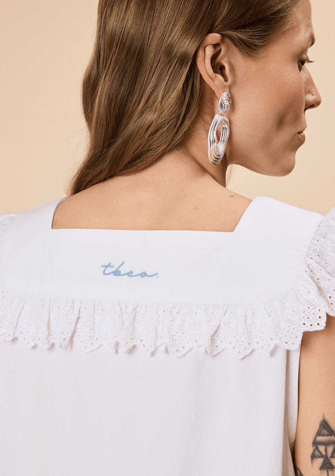 white cotton broderie dress Reiss Cotton Broderie Maxi Dress in White