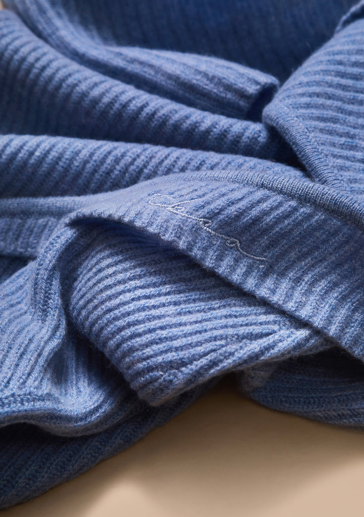 Merino Wool Hood in Blue