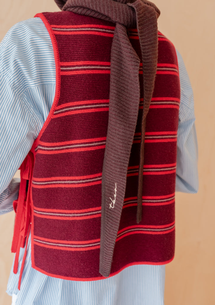 Merino-Kapuze in Braun Zweifarbig