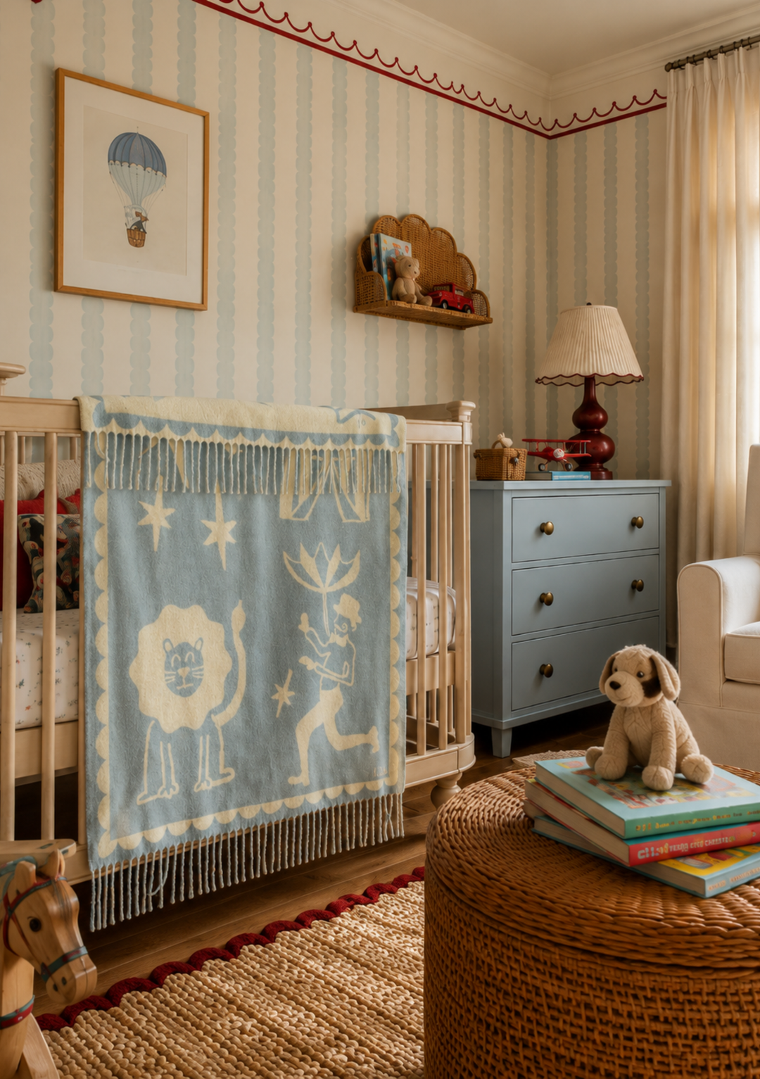 Couverture bébé en laine d'agneau en jacquard Circus 