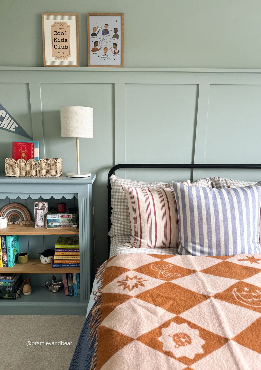 Couverture bébé en laine d'agneau en jacquard Harlequin 