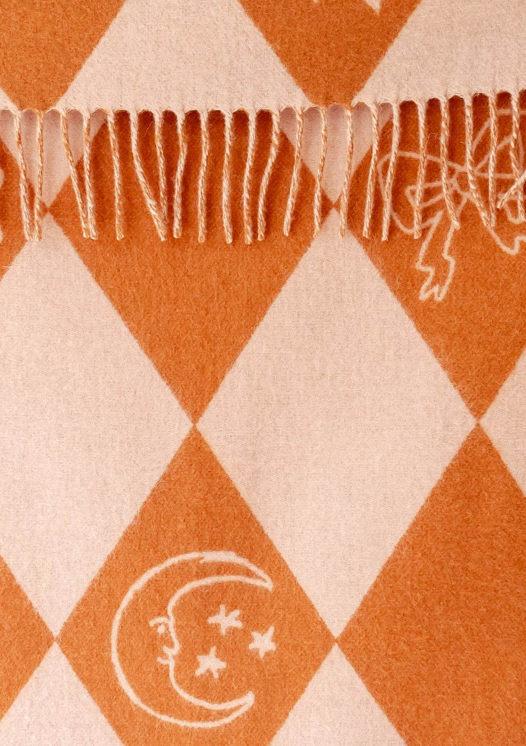 Couverture bébé en laine d'agneau en jacquard Harlequin 