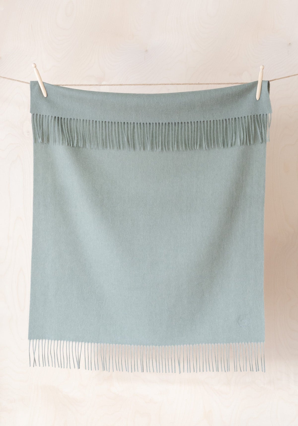 Lambswool Baby Blanket in Sage Melange