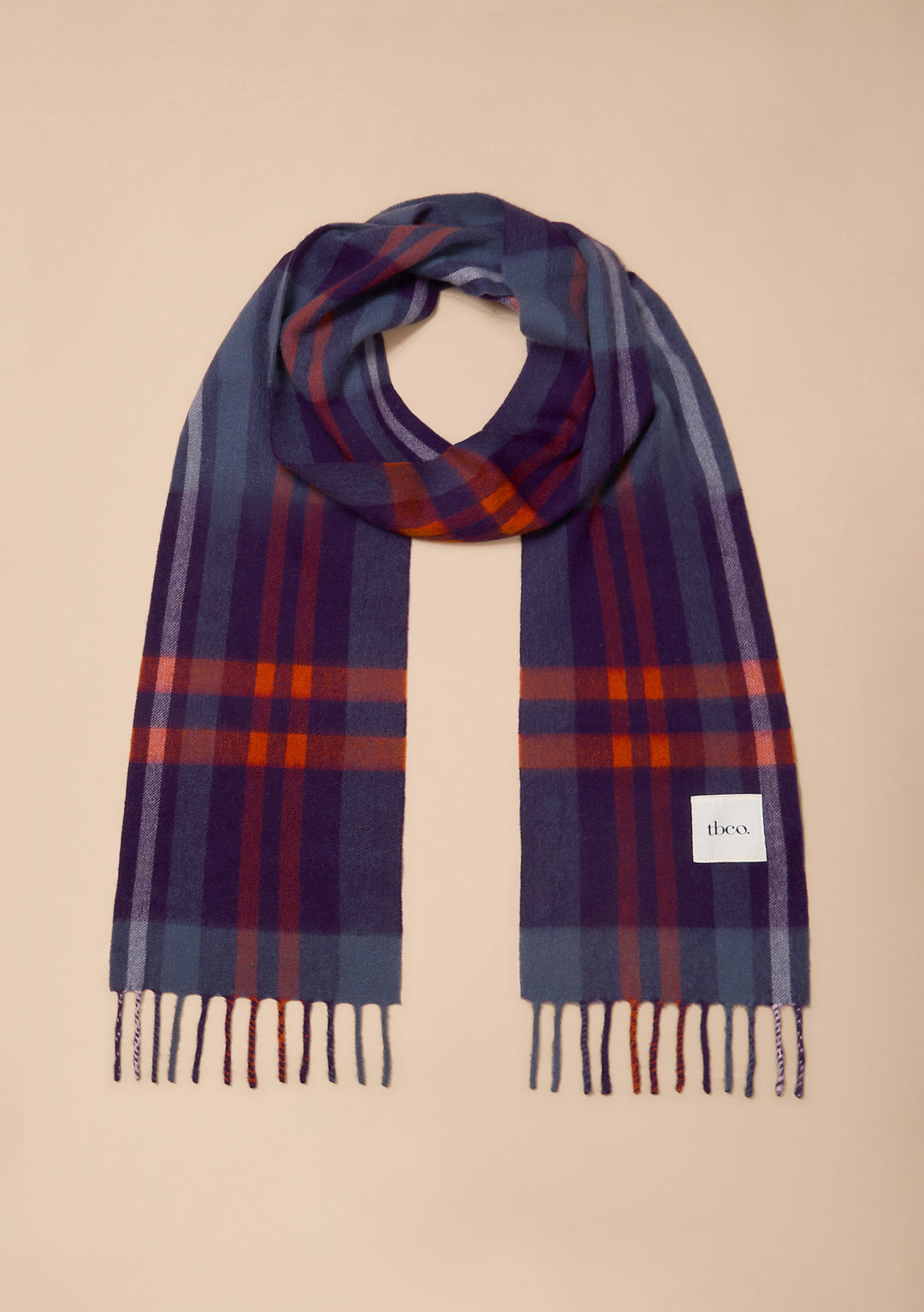 Lambswool Skinny Scarf in Blue Modern Tartan