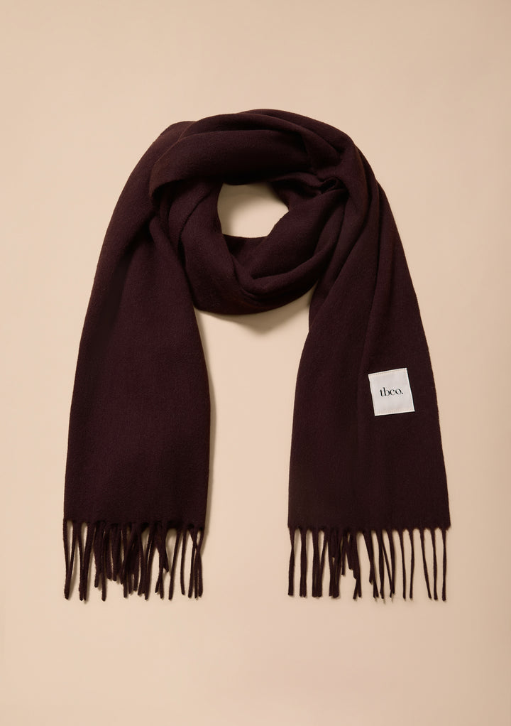 Lambswool Oversized Scarf in Brown