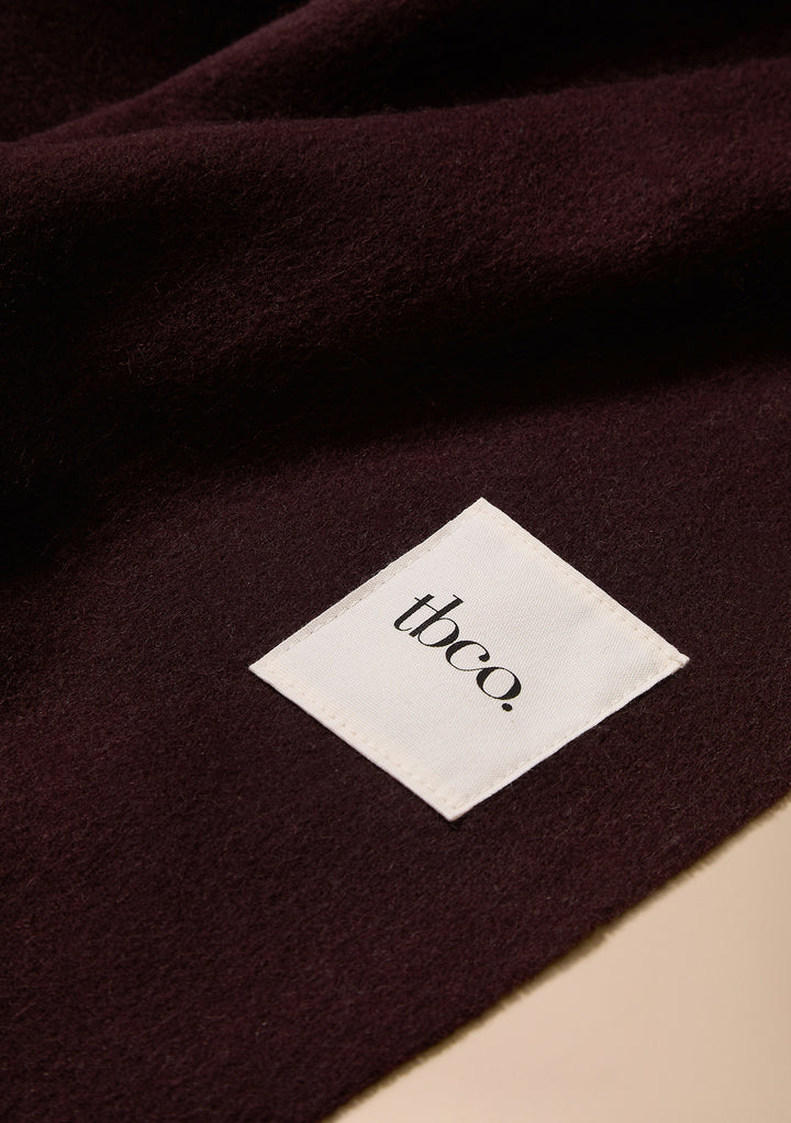 Lambswool Oversized Scarf in Brown
