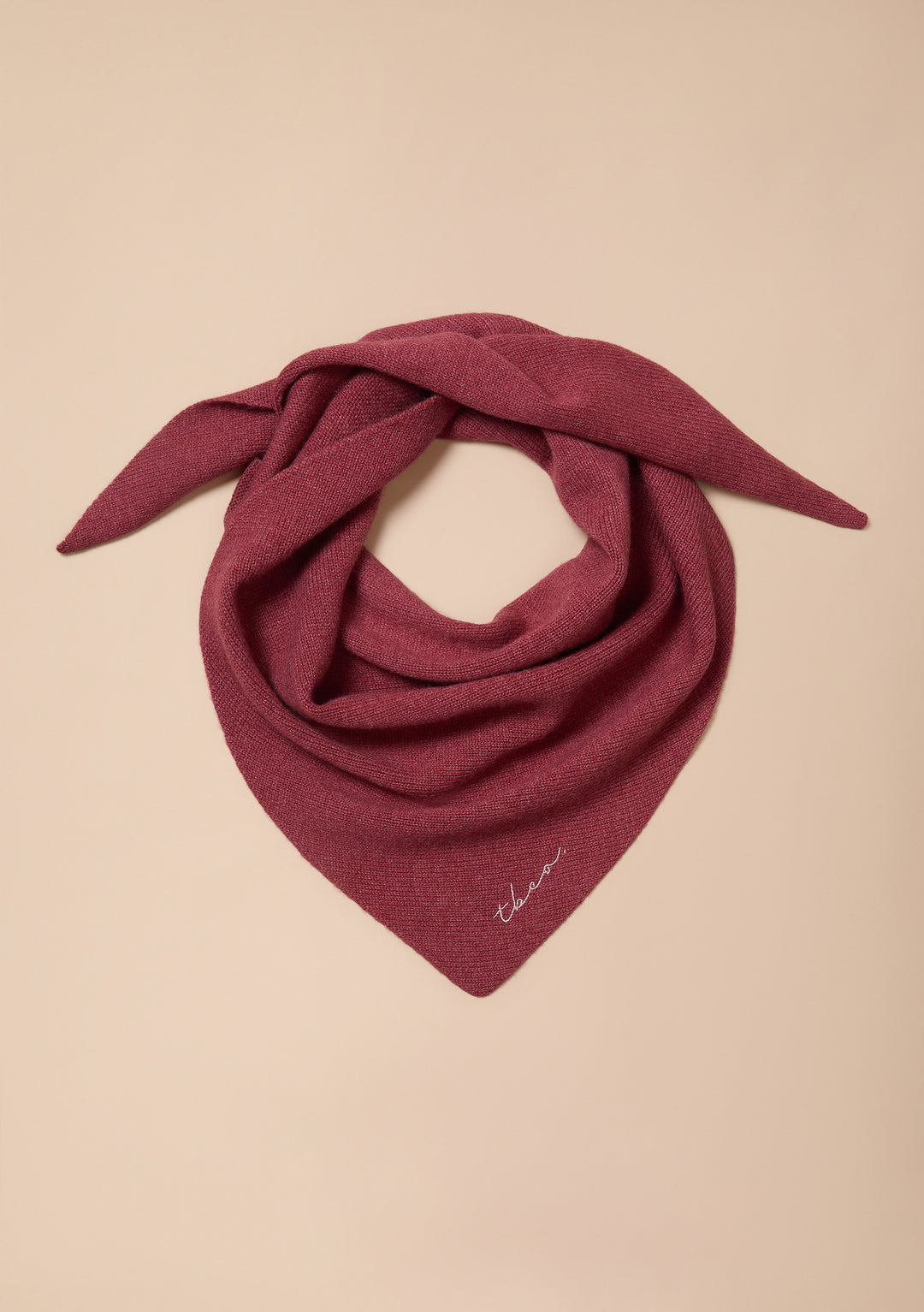 Merino Wool Triangle Scarf in Rust