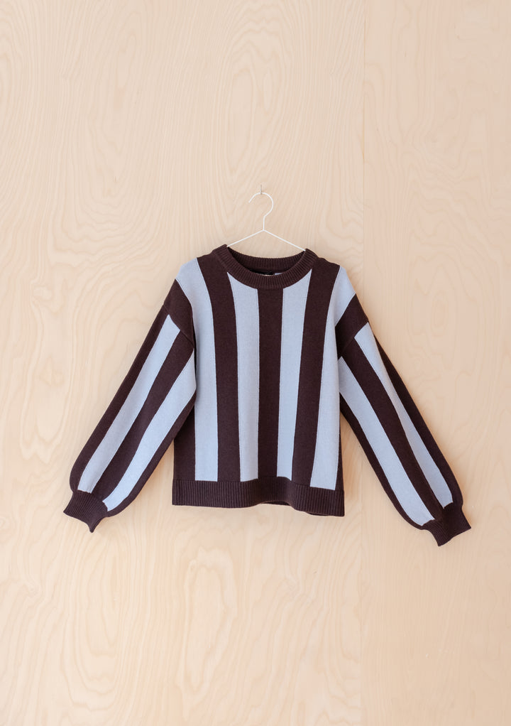 Pull décontracté en laine à rayures bleues NC x TBCo
