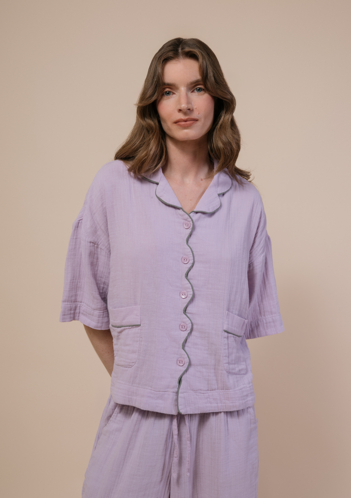 Cotton Pajamas in Lilac