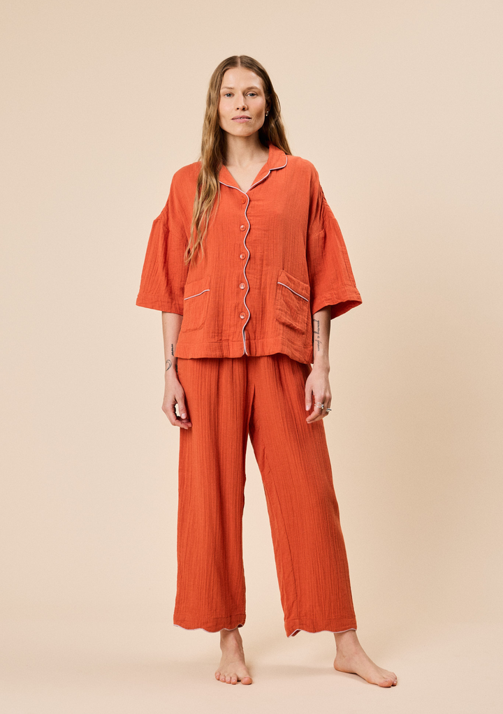 Cotton Pajamas in Rust
