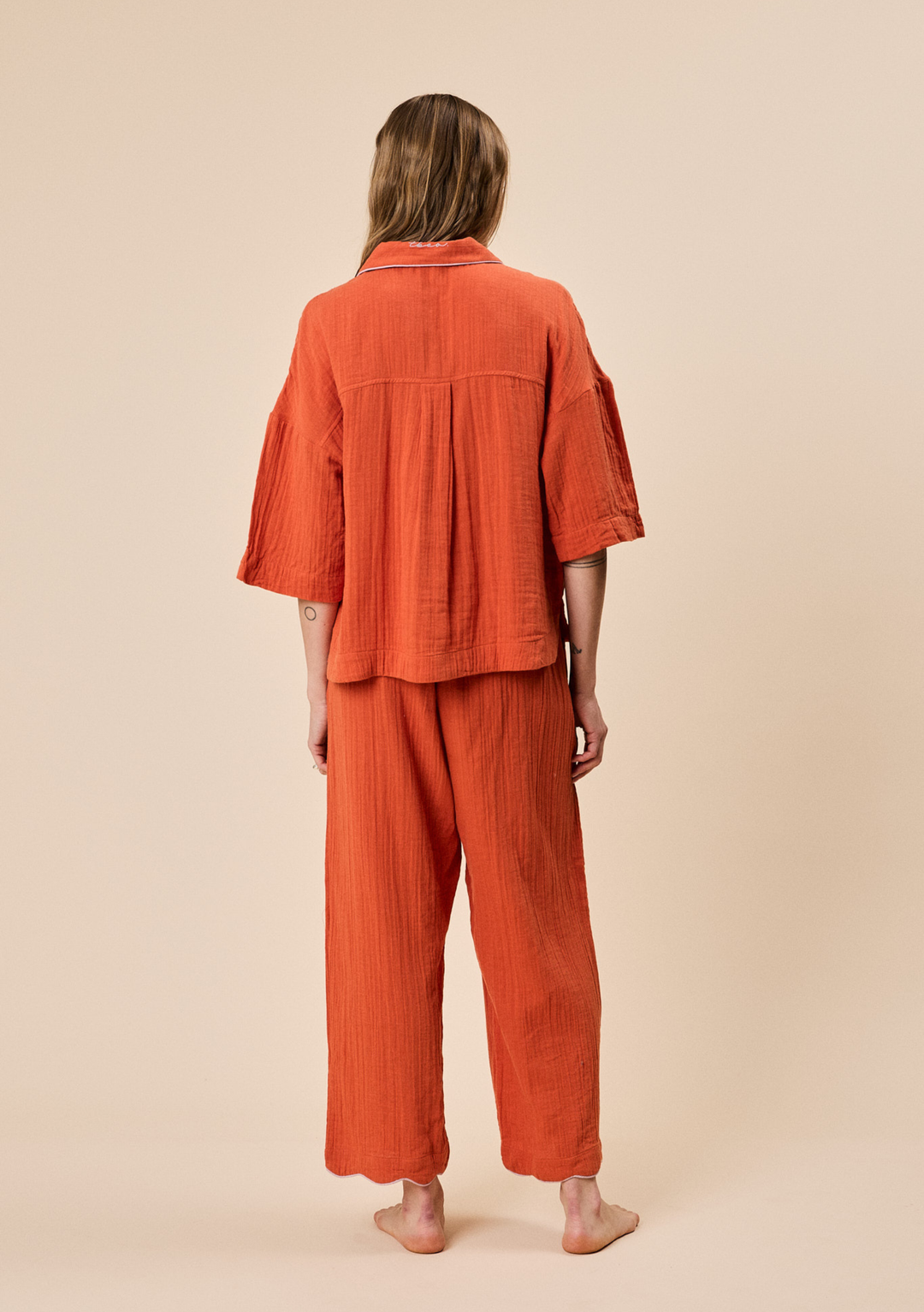 Cotton Pajamas in Rust
