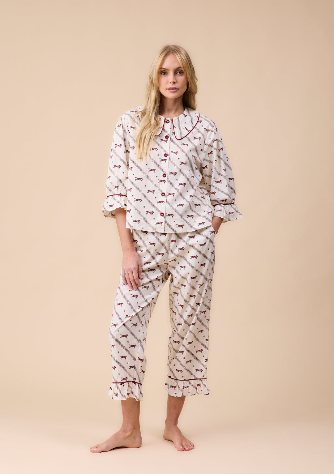 Cotton Pajamas in Cream Gallop