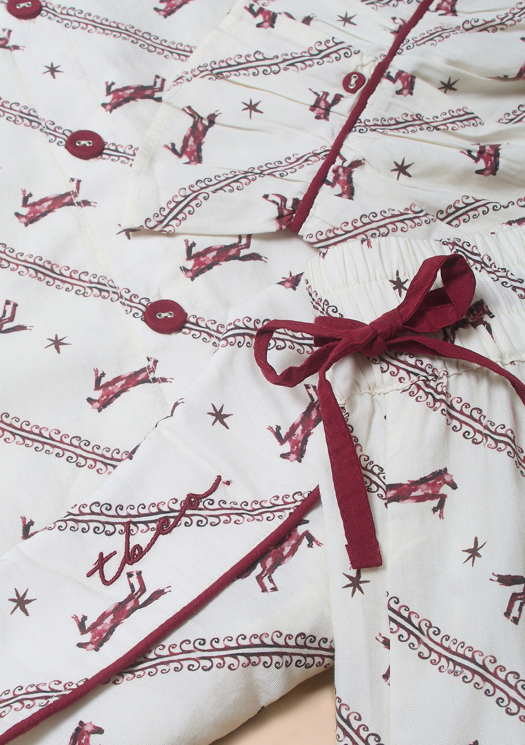 Cotton Pajamas in Cream Gallop