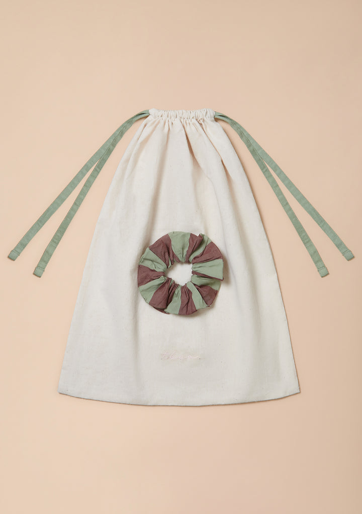 Cotton Pajamas in Green & Brown Stripe