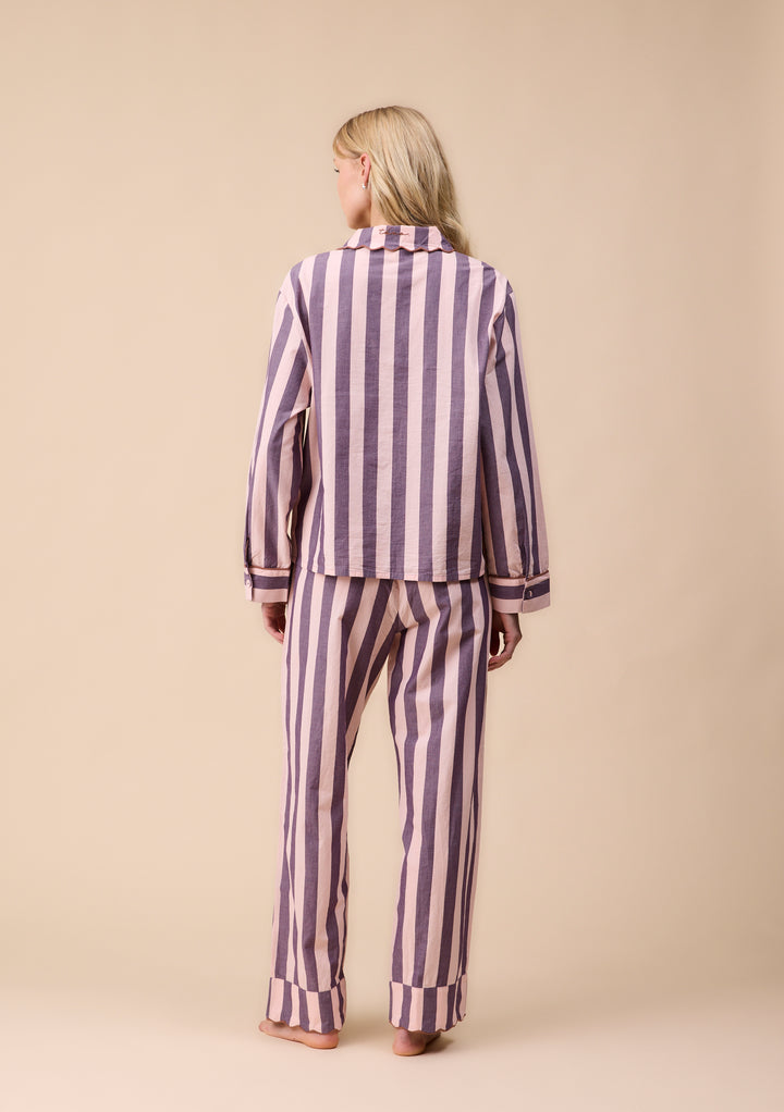 Cotton Pajamas in Pink & Purple Stripe