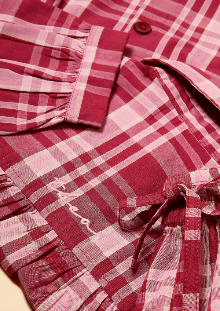 Cotton Pajamas in Pink Tartan