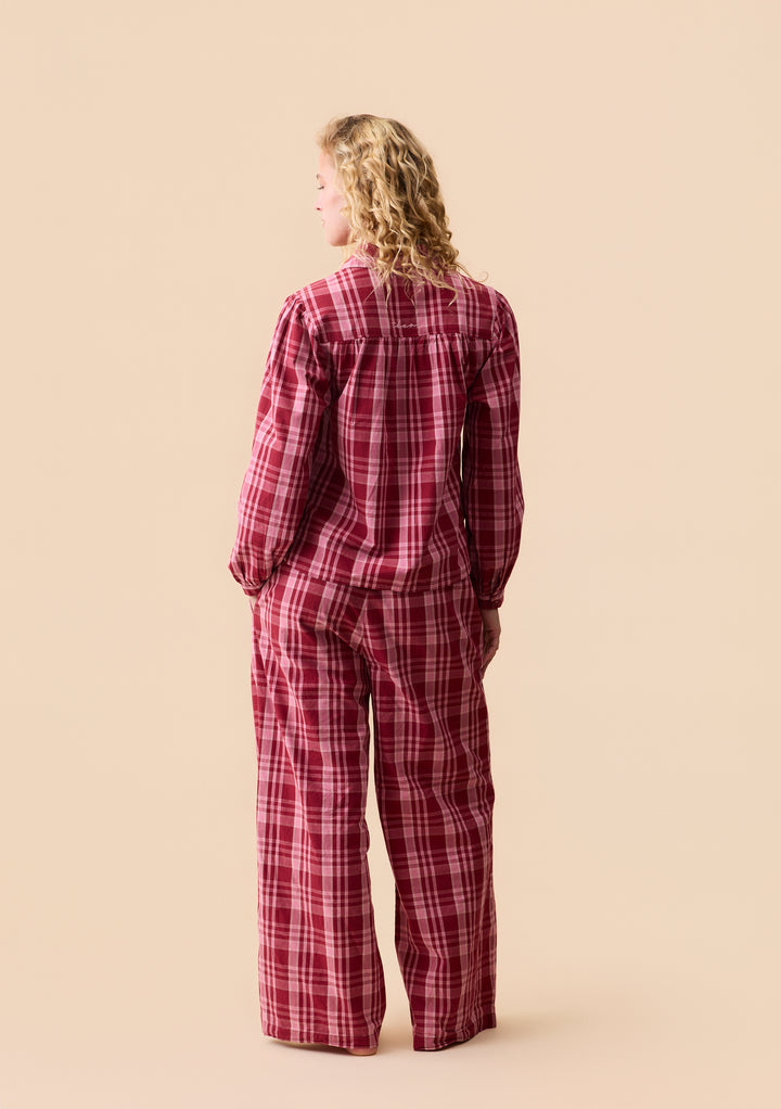 Cotton Pajamas in Pink Tartan