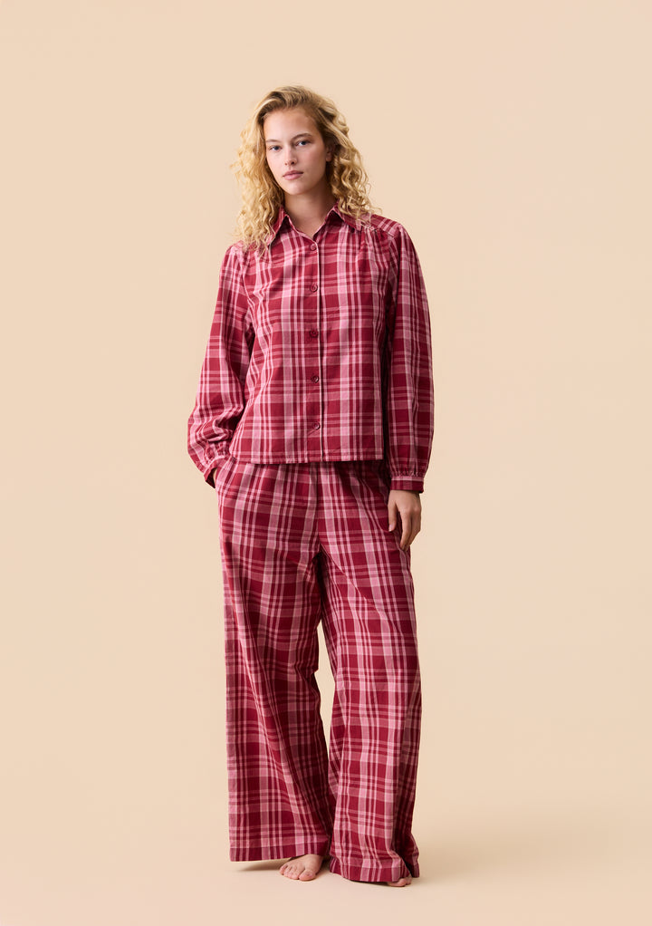 Cotton Pajamas in Pink Tartan