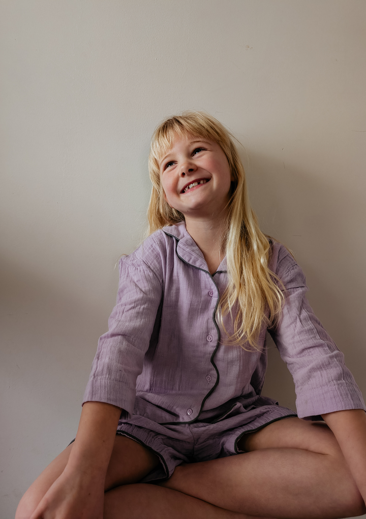 Cotton Kids Pyjamas in Lilac