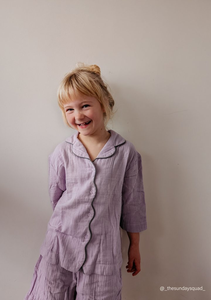 Cotton Kids Pyjamas in Lilac