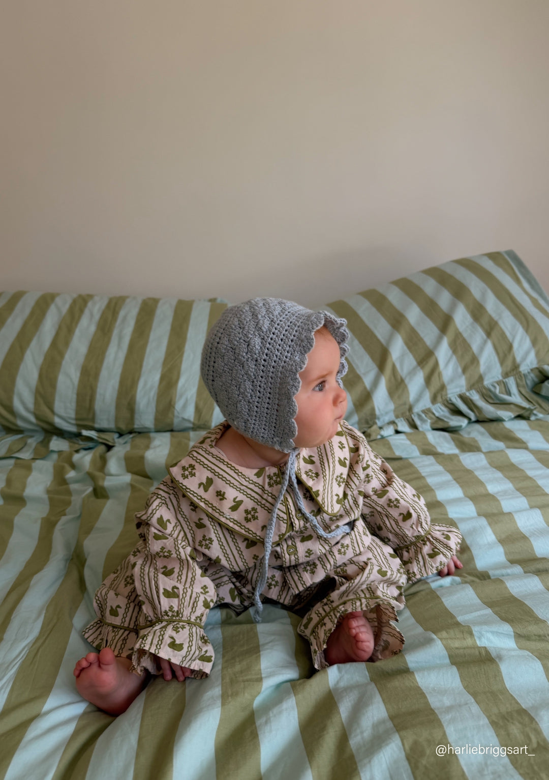 Pyjama enfant en coton couleur cygne olive 