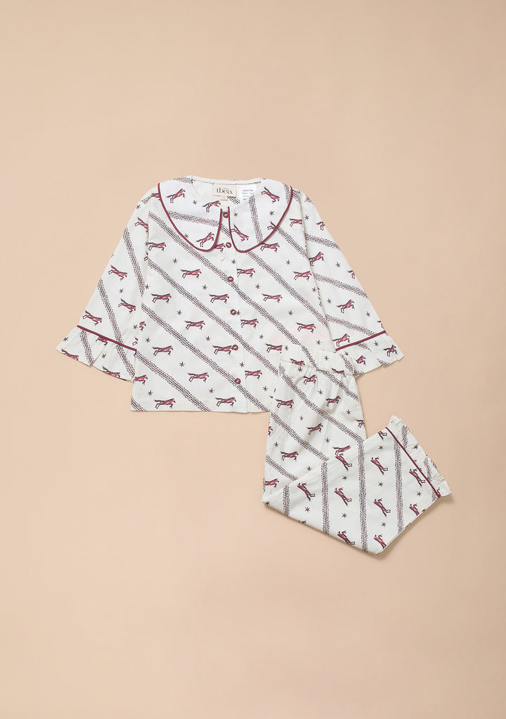 Cotton Kids Pajamas in Cream Gallop