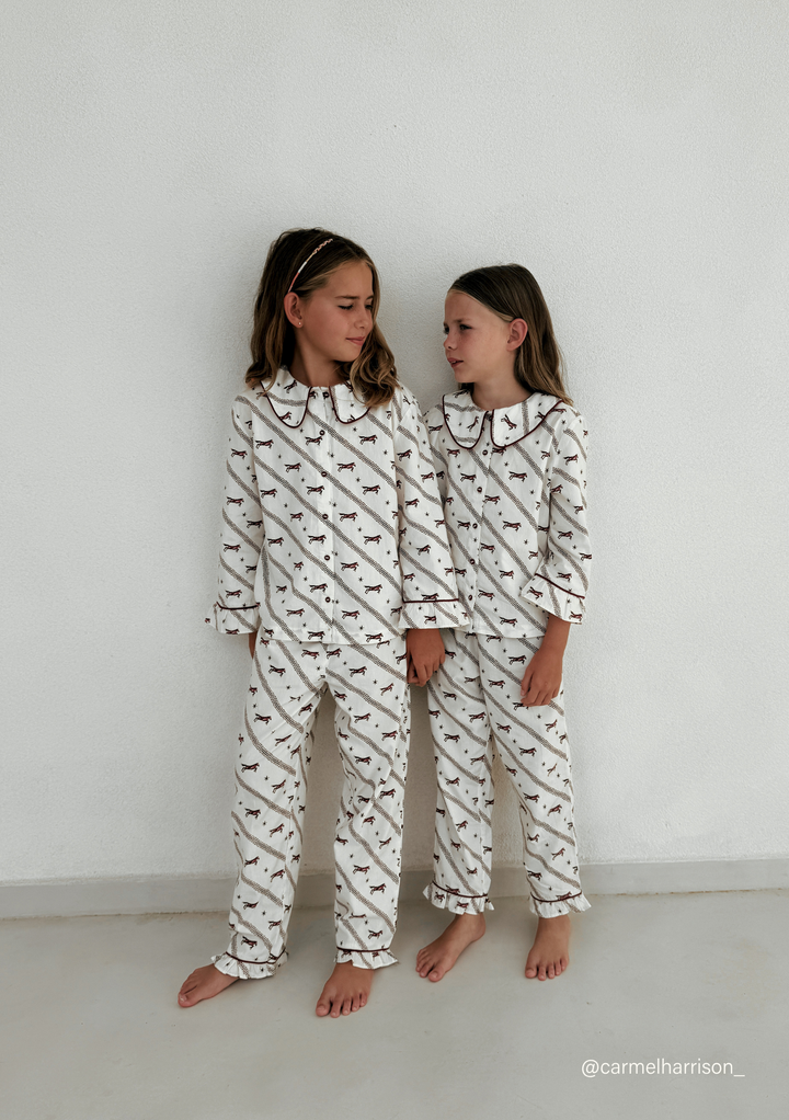 Cotton Kids Pajamas in Cream Gallop