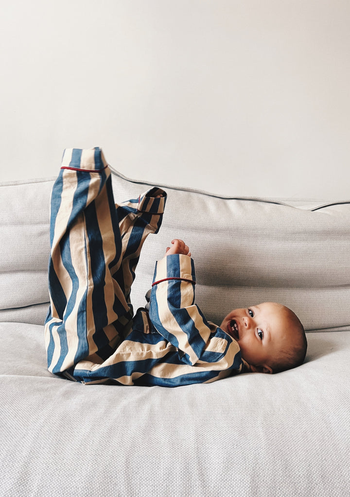 Cotton Kids Pyjamas in Navy Stripe