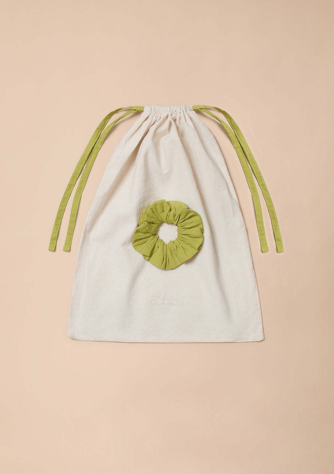 Cotton and Linen Pajamas in Green Trim