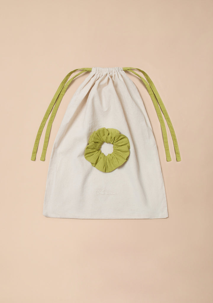 Cotton and Linen Pajamas in Green Trim