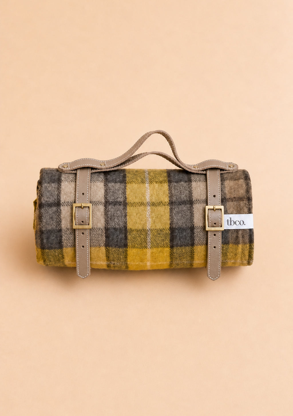 Recycled Wool Picnic Blanket in Buchanan Natural Tartan