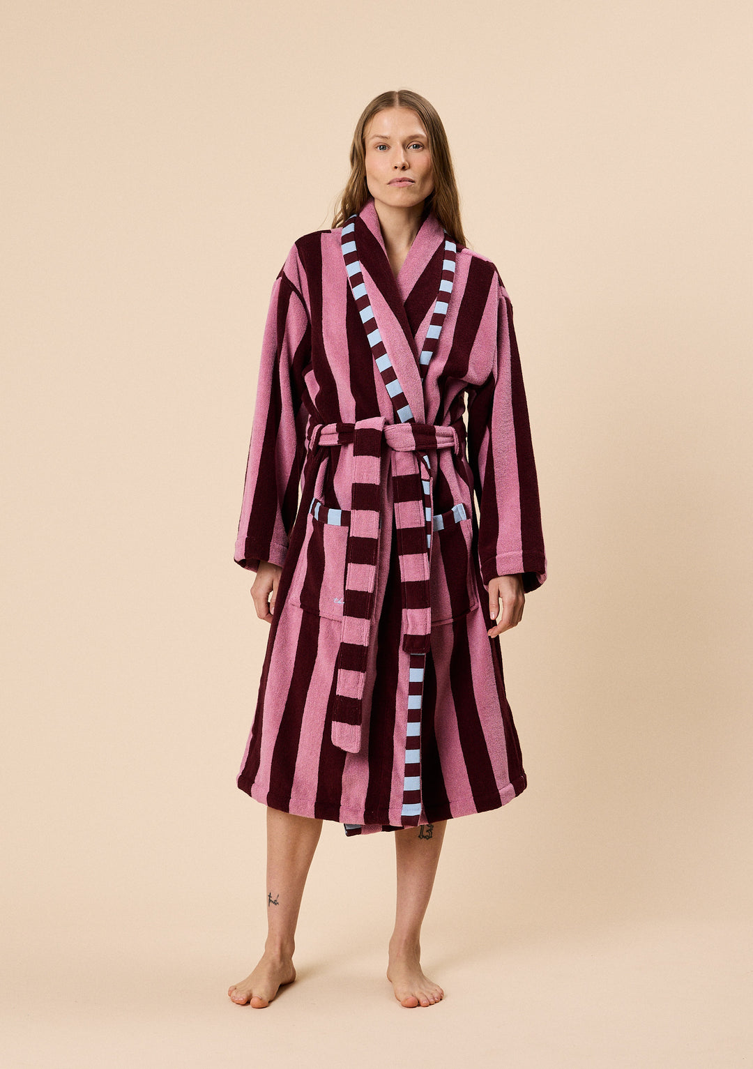 Stripe Cotton Robe Size XL / 2XL by TBCo Stripe Cotton Robe Size XL / 2XL by TBCo