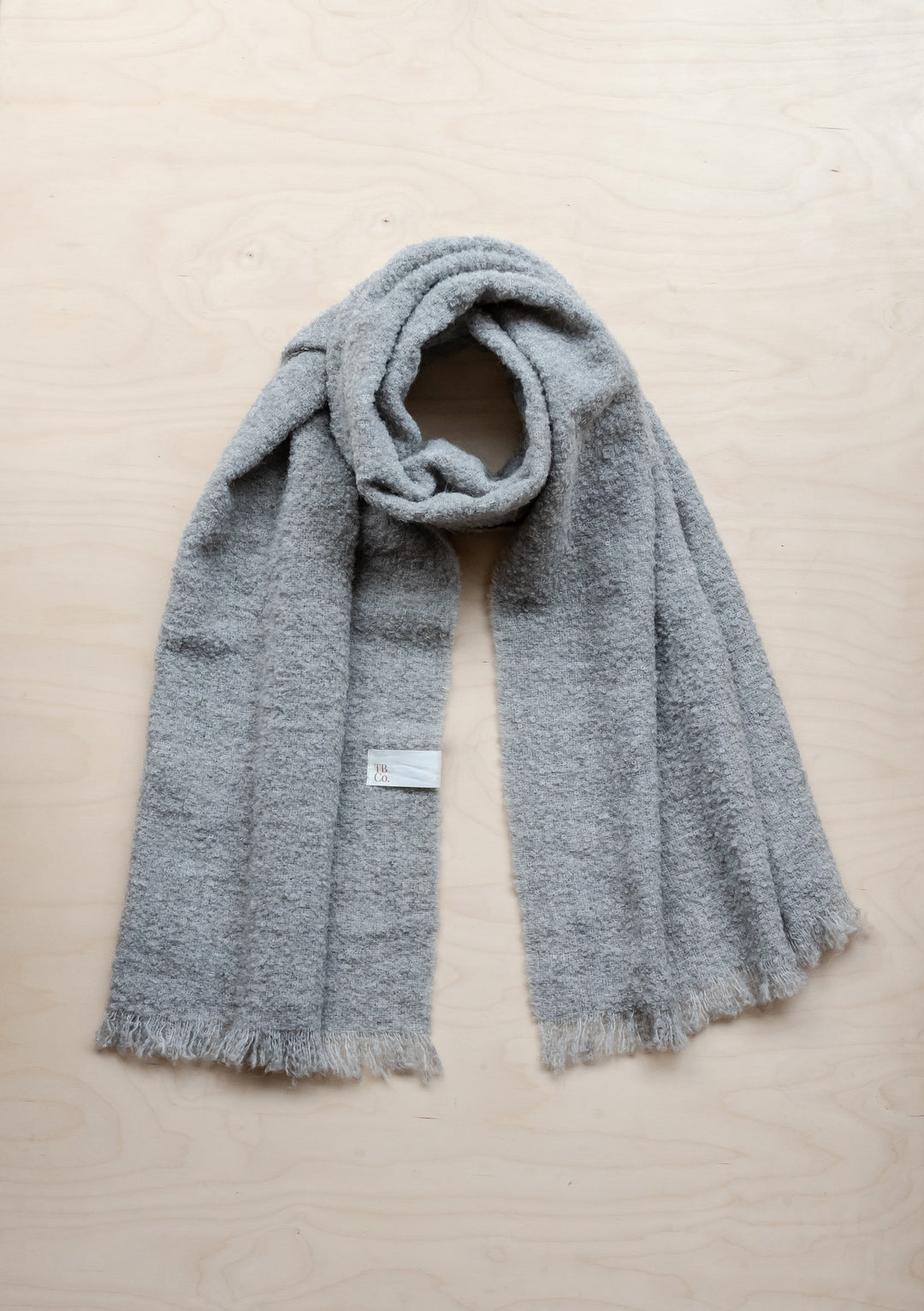 Alpaca Oversized Scarf in Light Grey Melange