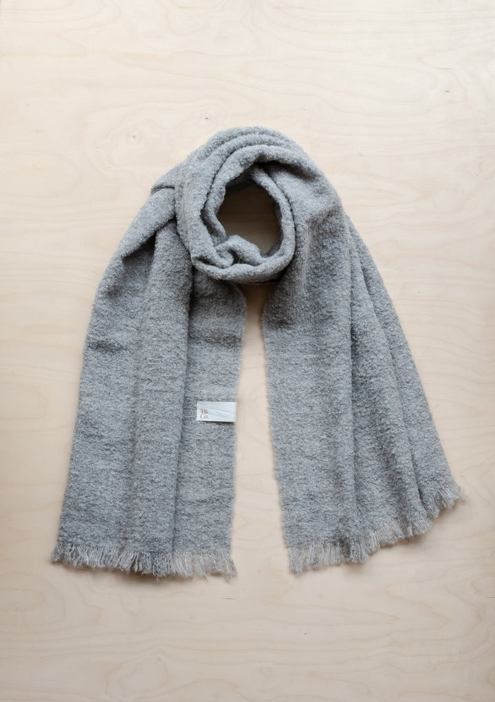 Alpaca Oversized Scarf in Light Grey Melange
